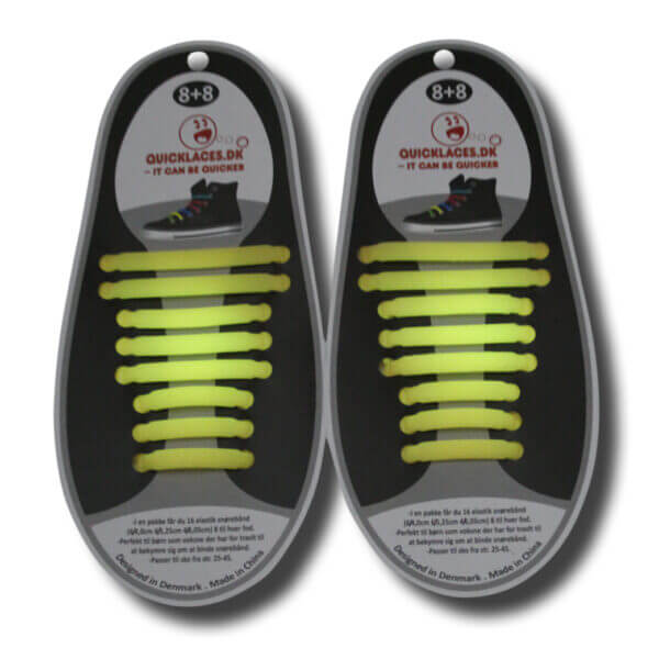 Quicklaze silicone shoelace yellow glow in the dark