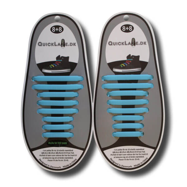 Quicklaze silicone shoelace light blue