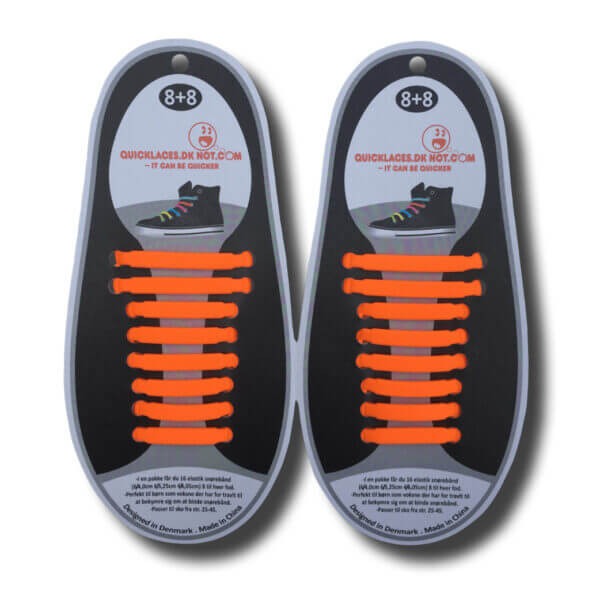 Quicklaze silicone shoelace orange