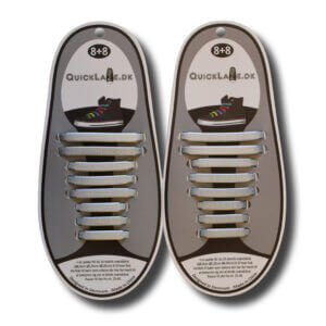 Quicklaze silicone shoelace silver metal